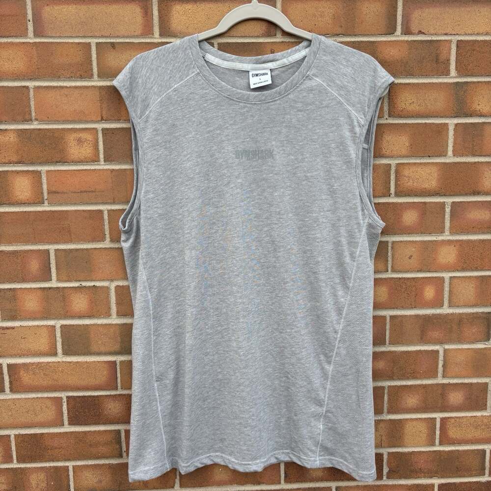 Gymshark Mens Size Large Light Grey Sleeveless Tank Top Active Workout Shirt